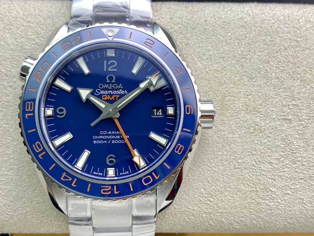 CBD Factory Omega Seamaster Planet Ocean 600M GMT “GoodPlanet” Blue Dial Orange Aluminum GMT hand Blue Ceramic Bezel (232.30.44.22.03.001) 1:1 Super Clone – DD8605 Movement Unisex 243